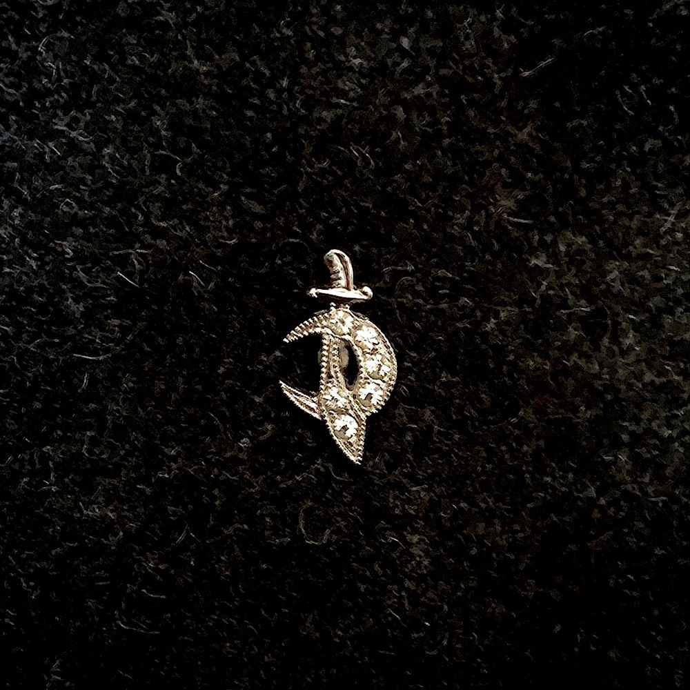 Vintage sterling crystal scimitar Shriner pin